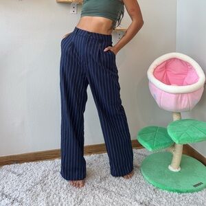 Navy Striped Women's Pants